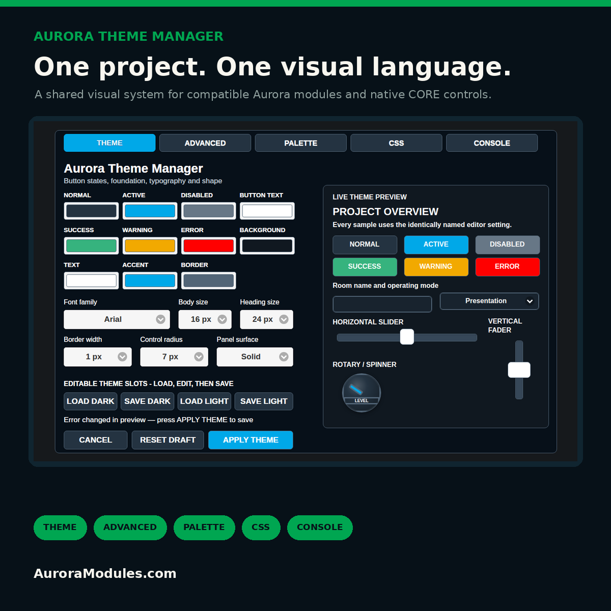 Aurora Theme Manager product overview
