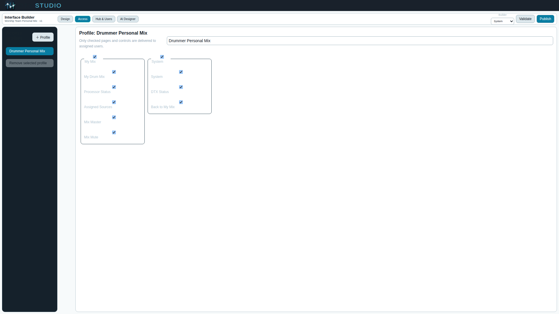 DTX Studio user access configuration